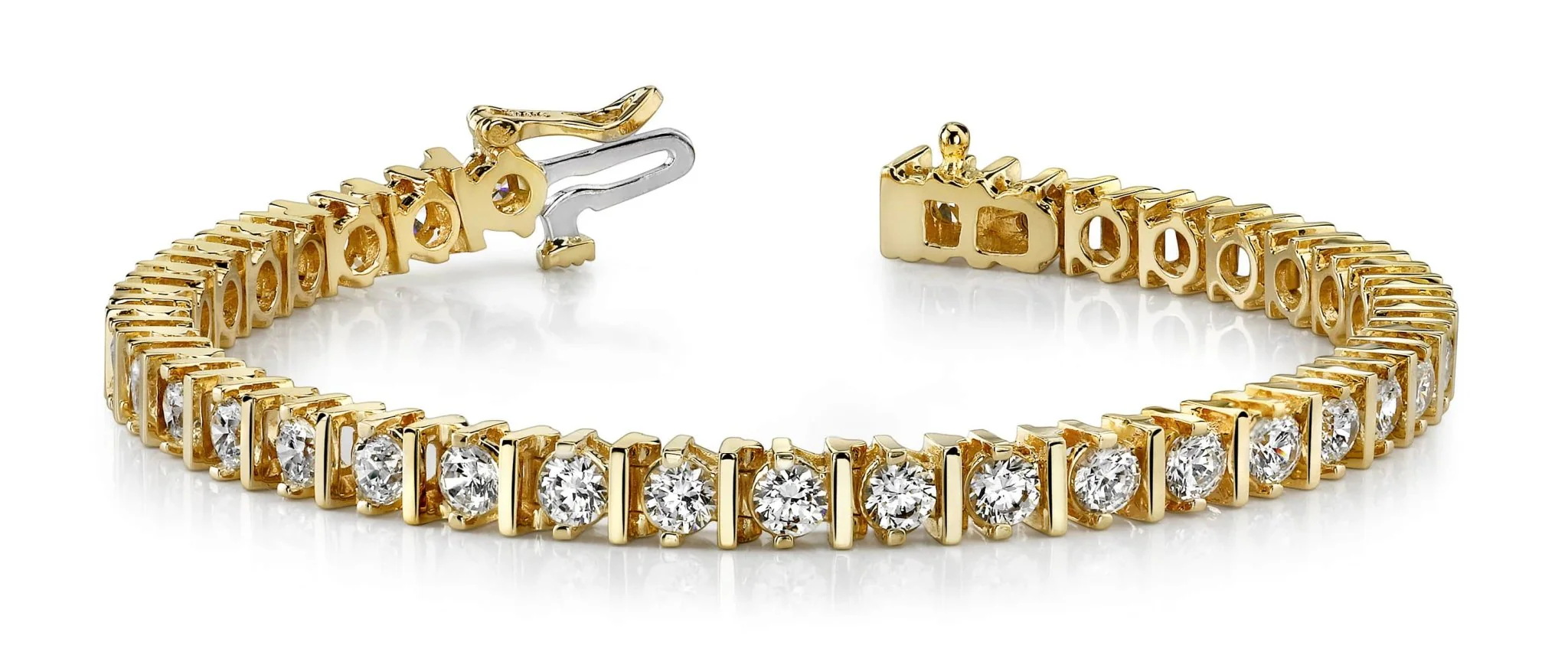 Classic Diamond Link Prong Set Diamond Tennis Bracelet with 4.10 ct.(finished) 3.0mm - Image 5