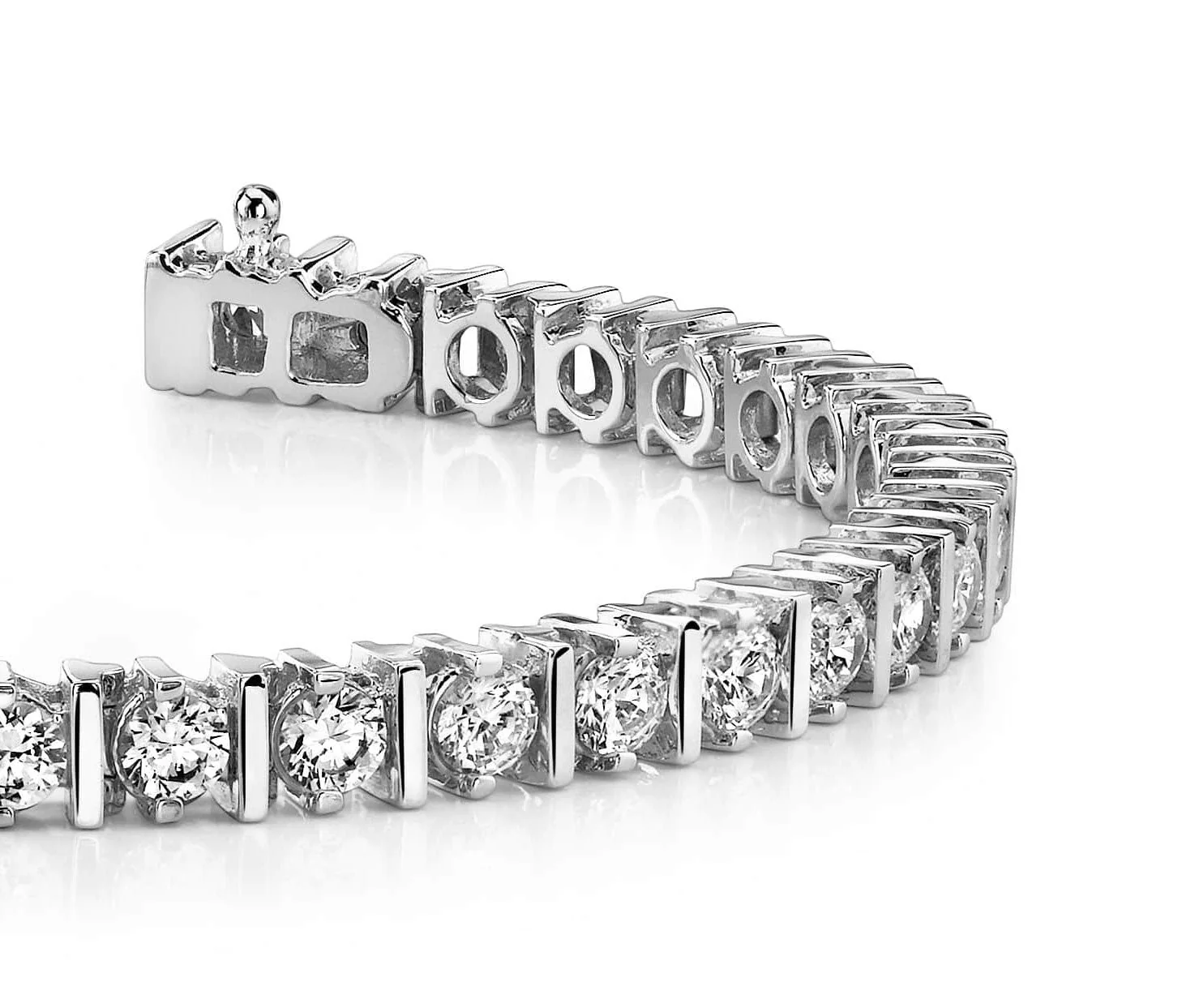 Classic Diamond Link Prong Set Lab-Grown Diamond Tennis Bracelet with 5.04 ct.(finished) 3.5mm