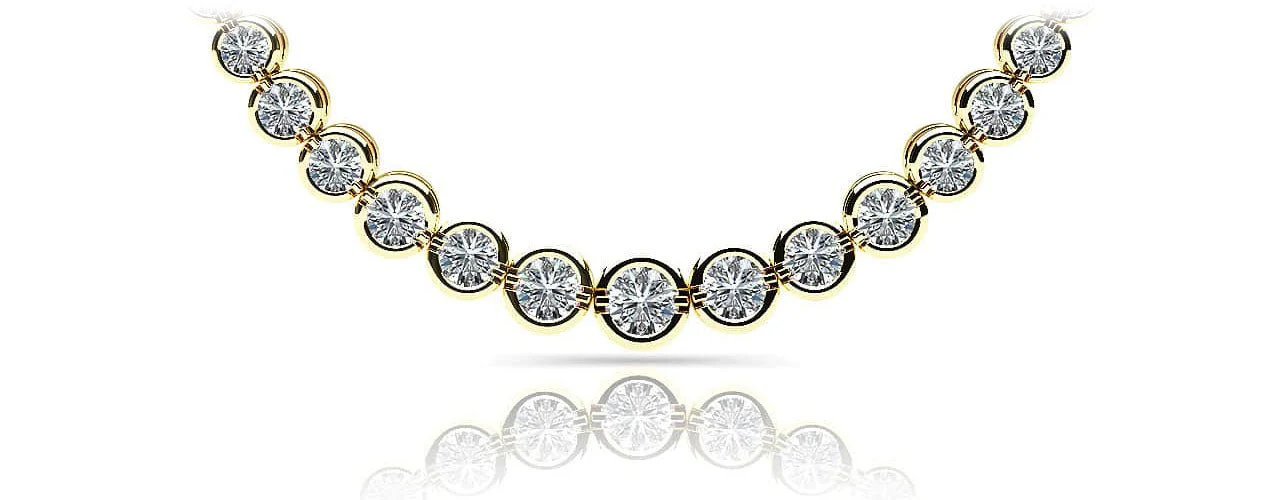 Classic Diamond Strand Necklace With Shiny Diamond Links with 1.99 ct.(finished) - Image 2