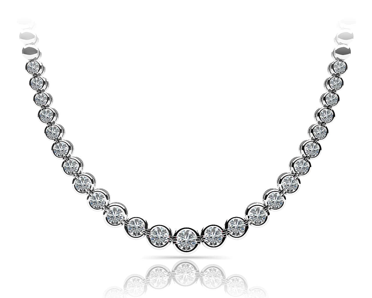Classic Diamond Strand Necklace With Shiny Diamond Links with 1.99 ct.(finished) - Image 3
