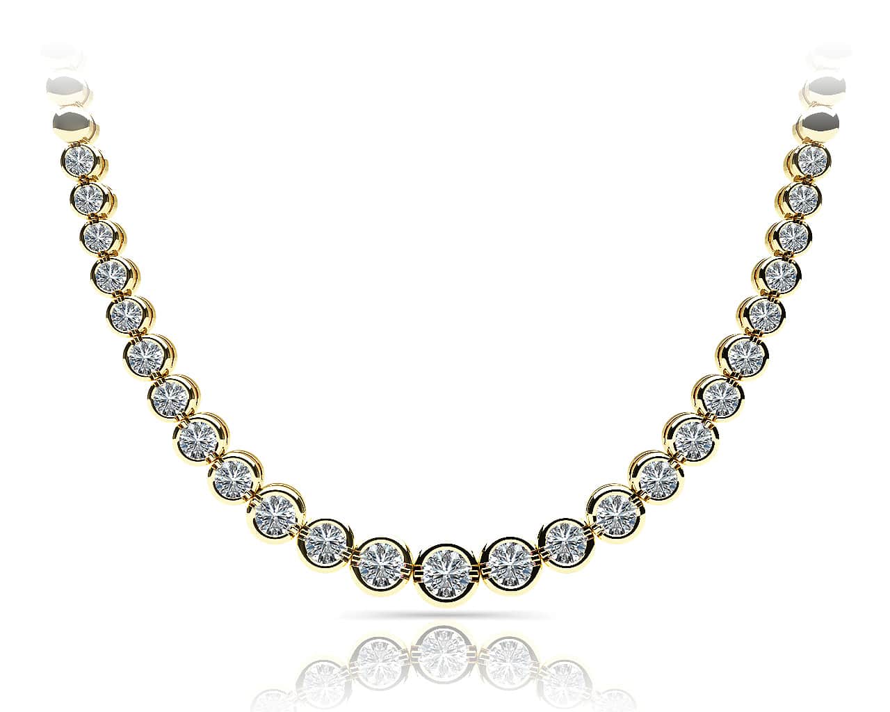 Classic Diamond Strand Necklace With Shiny Diamond Links with 1.99 ct.(finished) - Image 4