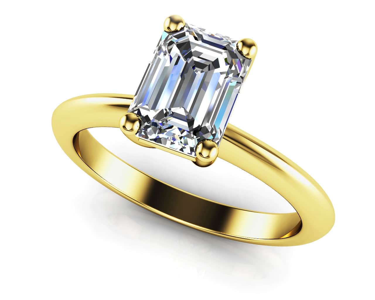 Classic Emerald Cut Lab-Grown Diamond Engagement Ring with 1.00 ct.(finished) 7x5mm - Image 2