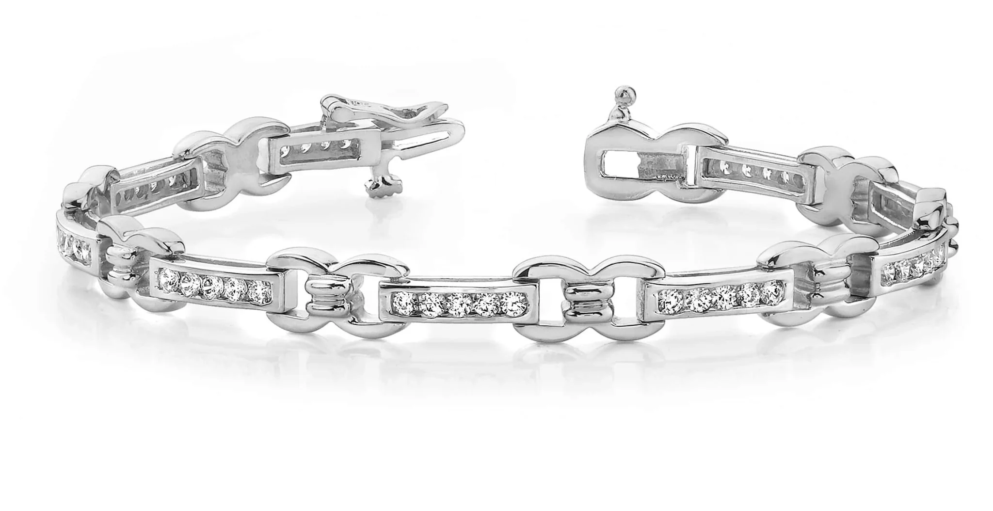 Classic Figure 8 Link Diamond Bracelet with 1.00 ct.(finished) 1.5mm - Image 4