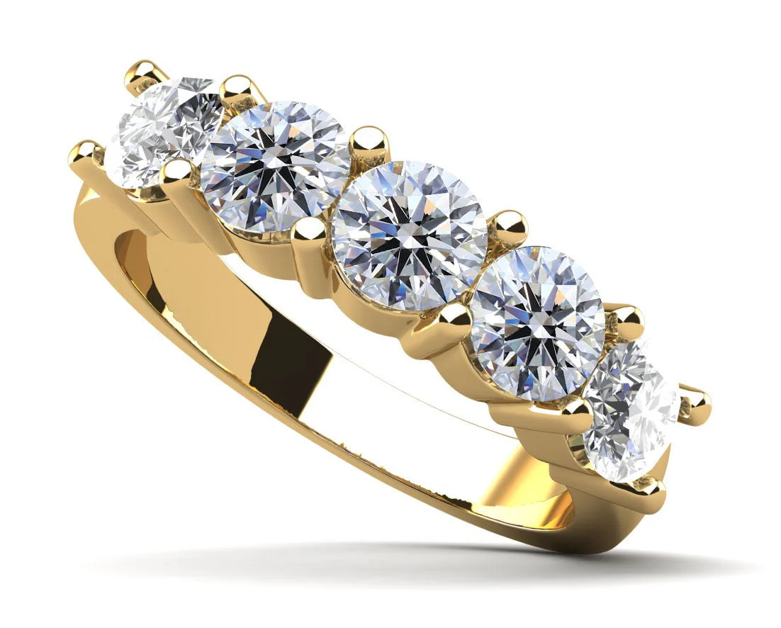 Classic Five Diamond Anniversary Diamond Ring with 1.25 ct.(finished) 4mm - Image 2