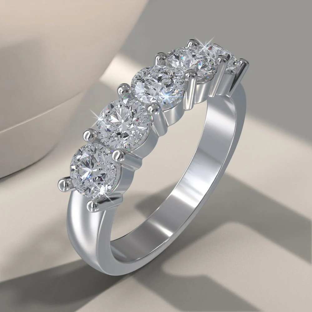 Classic Five Lab-Grown Diamond Anniversary Ring with 1.25 ct.(finished) 4mm - Image 3