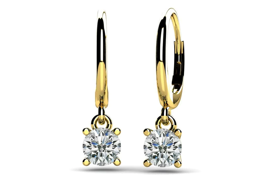 Classic Four Prong Diamond Drop Lab-Grown Diamond Earrings with 1.00 ct.(finished) 5.0mm - Image 2