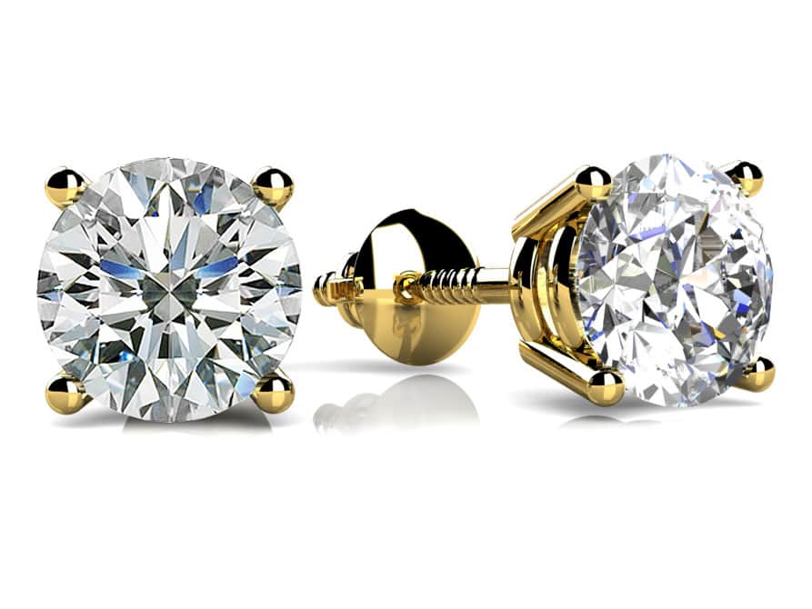 Classic Four Prong Diamond Lab-Grown Diamond Studs with 1.50 ct.(finished) 5.7mm - Image 2