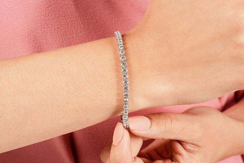 Classic Four Prong Lab-Grown Diamond Tennis Bracelet with 3.42 ct.(finished) 2.5mm - Image 4