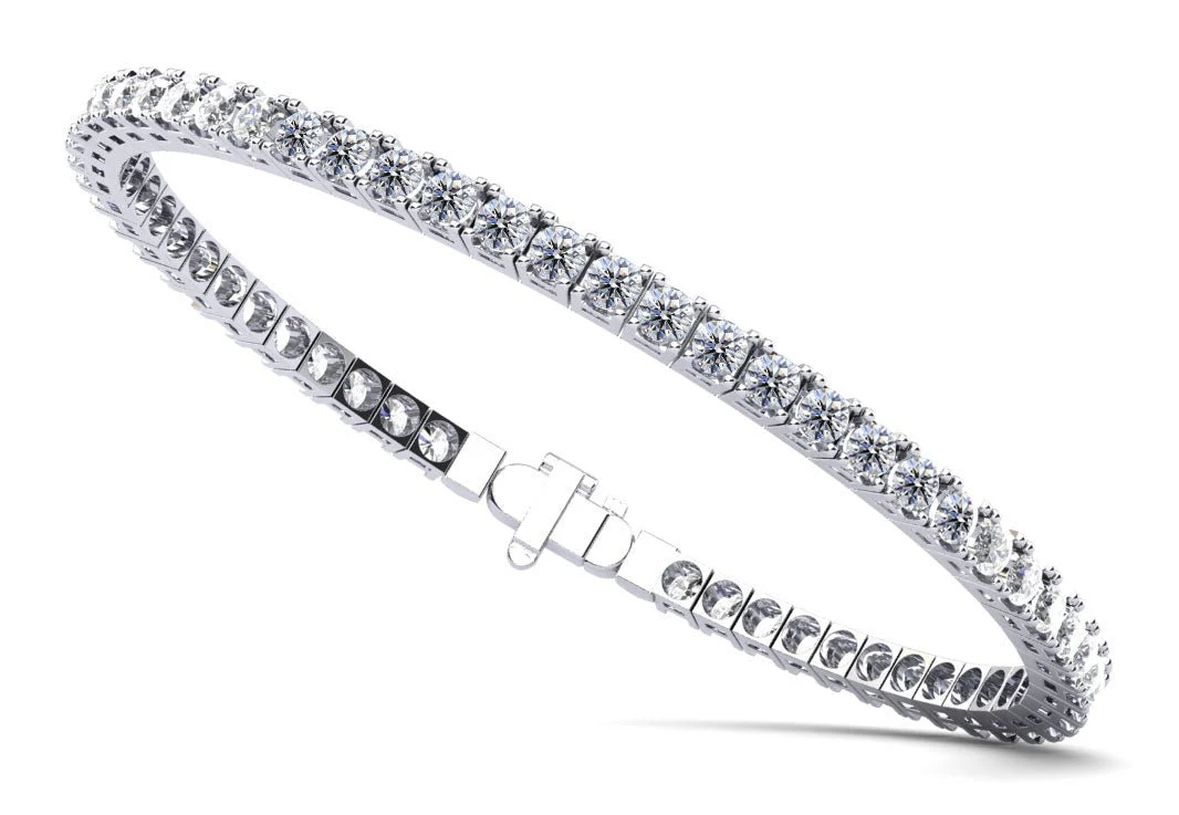 Classic Four Prong Flexible Lab-Grown Diamond Bangle with 5.50 ct.(finished) 3.2mm