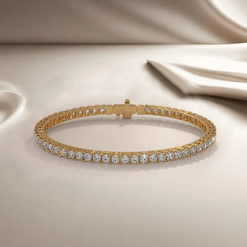 Classic Four Prong Flexible Lab-Grown Diamond Bangle with 5.50 ct.(finished) 3.2mm - Image 4