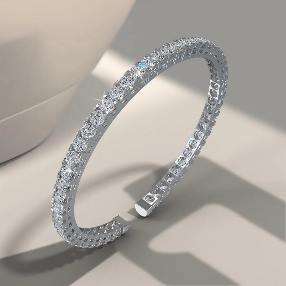 Classic Four Prong Flexible Diamond Bangle with 3.03 ct.(finished) 2.5mm - Image 3