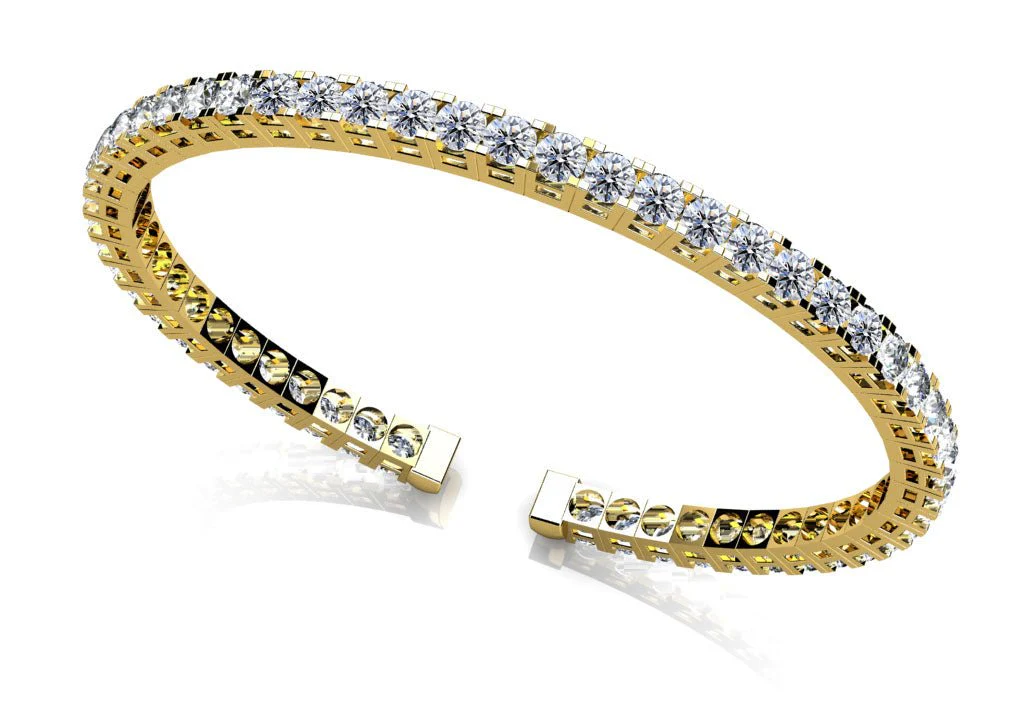 Classic Four Prong Flexible Diamond Bangle with 4.68 ct.(finished) 2.8mm - Image 2