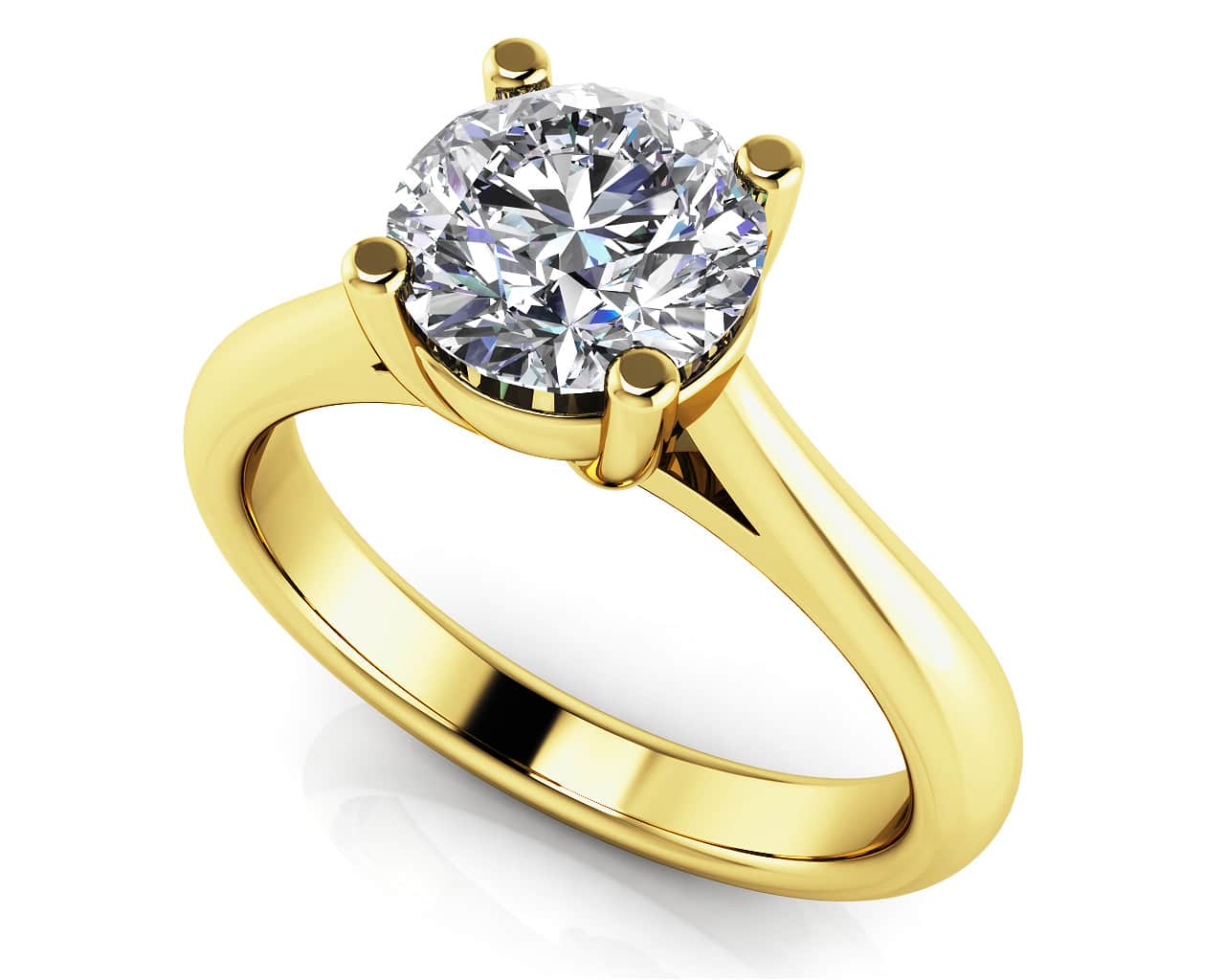 Classic Four Prong Round Cut Solitaire Ring Diamond  with 1.50 ct. (1.50 ct. center diamond) - Image 2