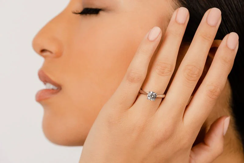 Classic Four Prong Round Cut Solitaire Ring Lab-Grown Diamond  with 1.25 ct. (1.25 ct. center diamond) - Image 4