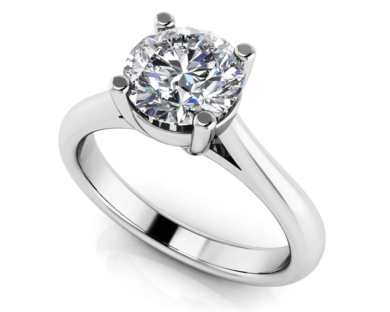 Classic Four Prong Round Cut Solitaire Ring Lab-Grown Diamond with 1.50 ct. (1.50 ct. center diamond)