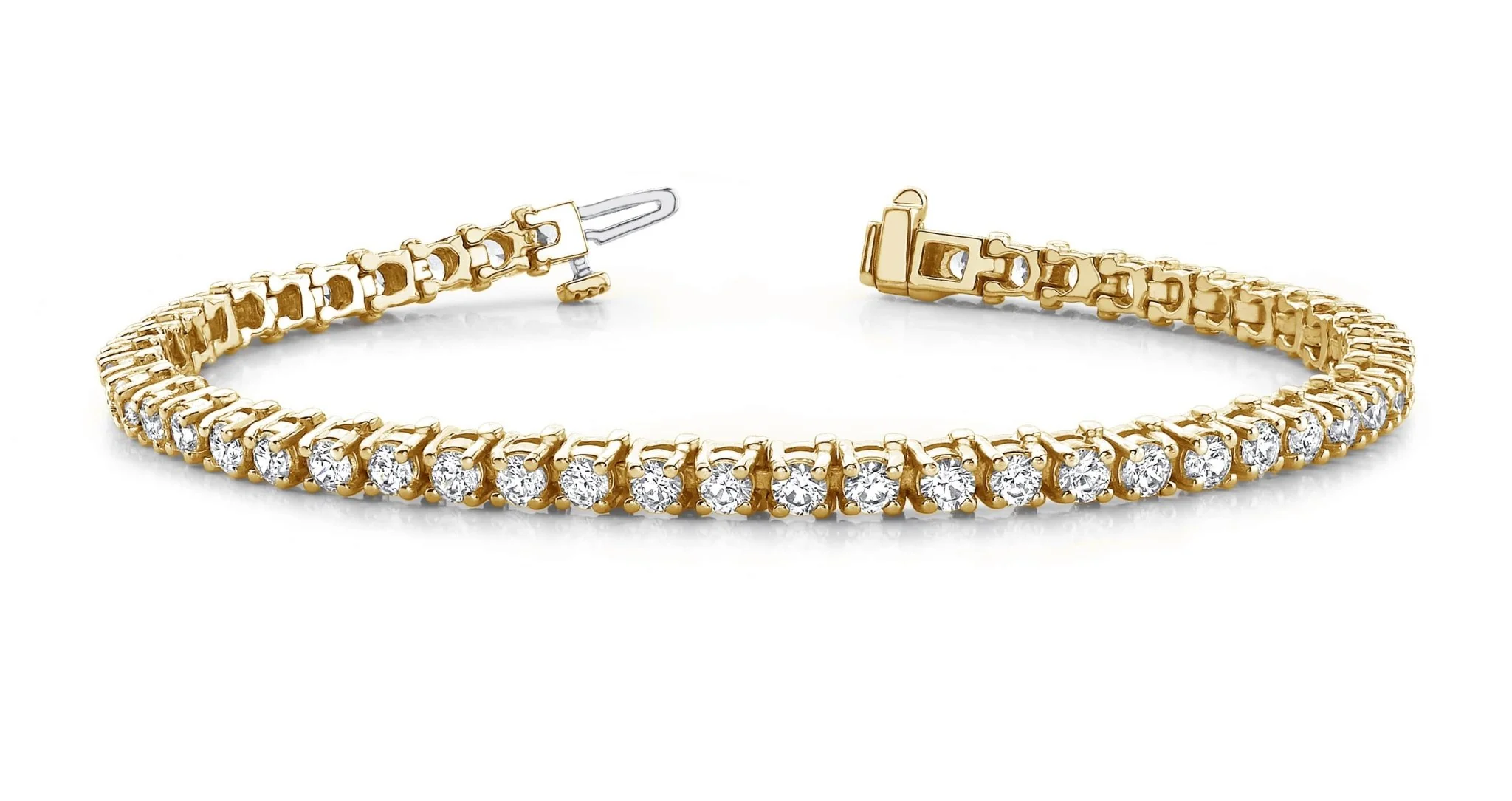 Classic Four Prong Round Diamond  Tennis Bracelet with 2.02 ct.(finished) 1.9mm - Image 4