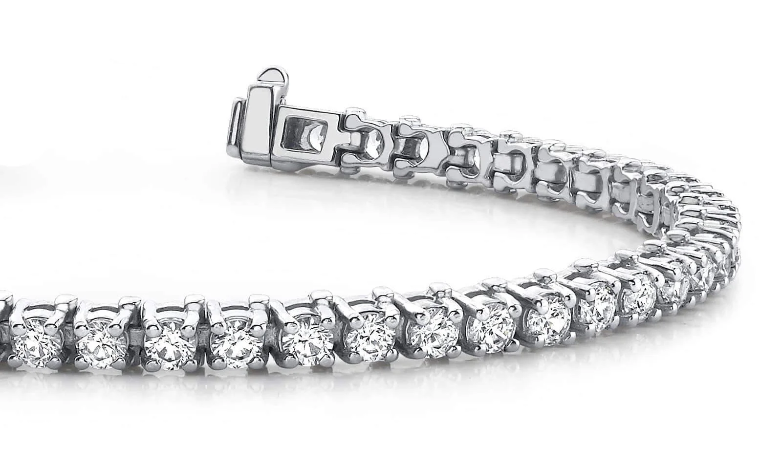 Classic Four Prong Round Diamond Tennis Bracelet with 2.96 ct.(finished) 2.4mm