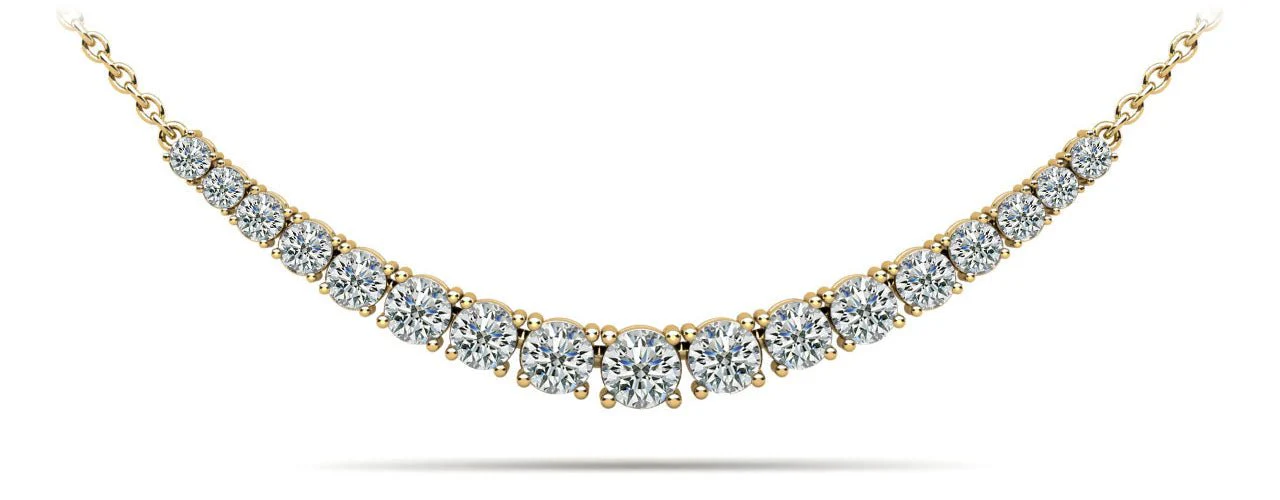 Classic Graduated Tennis Necklace With Diamond Chain  with 1.10 ct.(finished) - Image 2