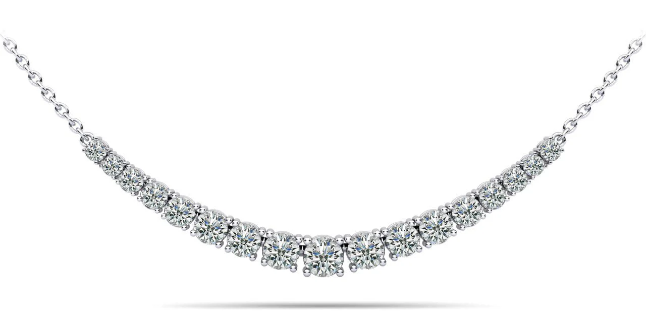 Classic Graduated Tennis Necklace With Diamond Chain  with 2.01 ct.(finished) - Image 4
