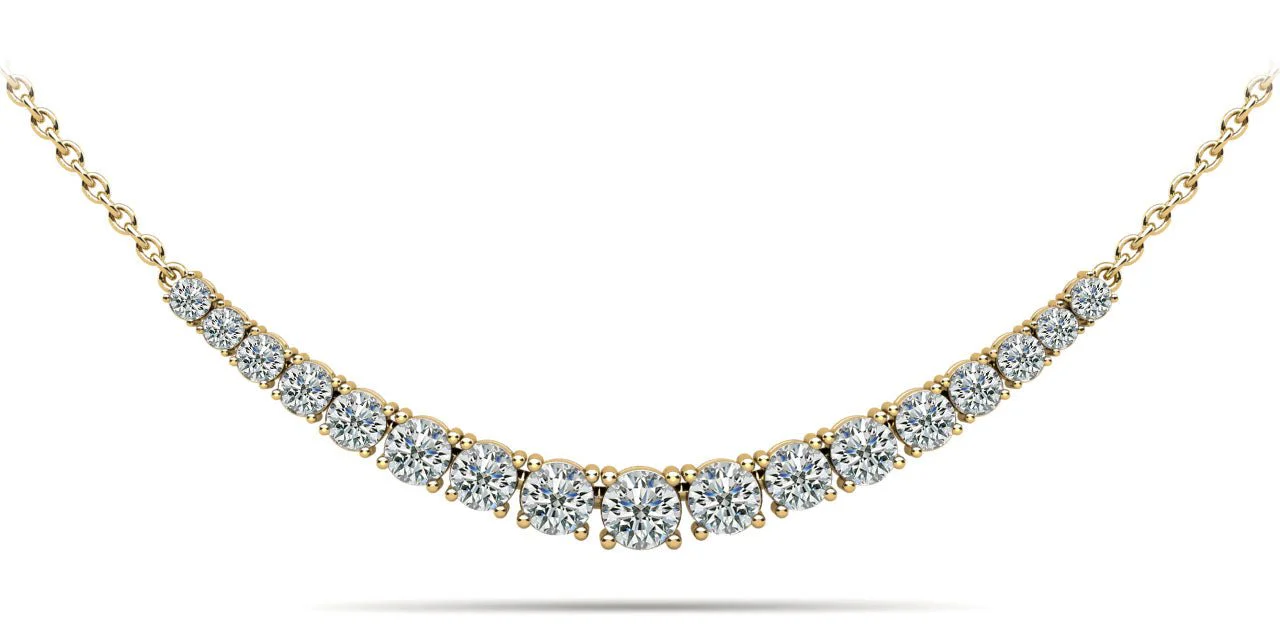Classic Graduated Tennis Necklace With Chain Lab-Grown Diamond  with 2.01 ct.(finished) - Image 5