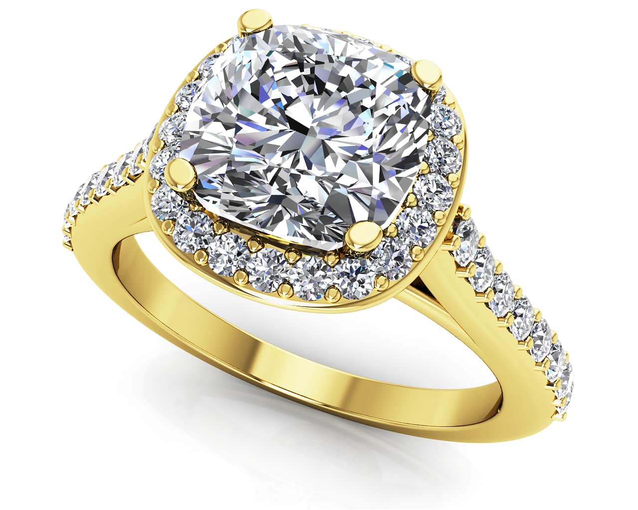 Classic Love Cushion Cut Diamond Engagement Ring with 1.97 ct. (1.50 ct. center diamond) - Image 2