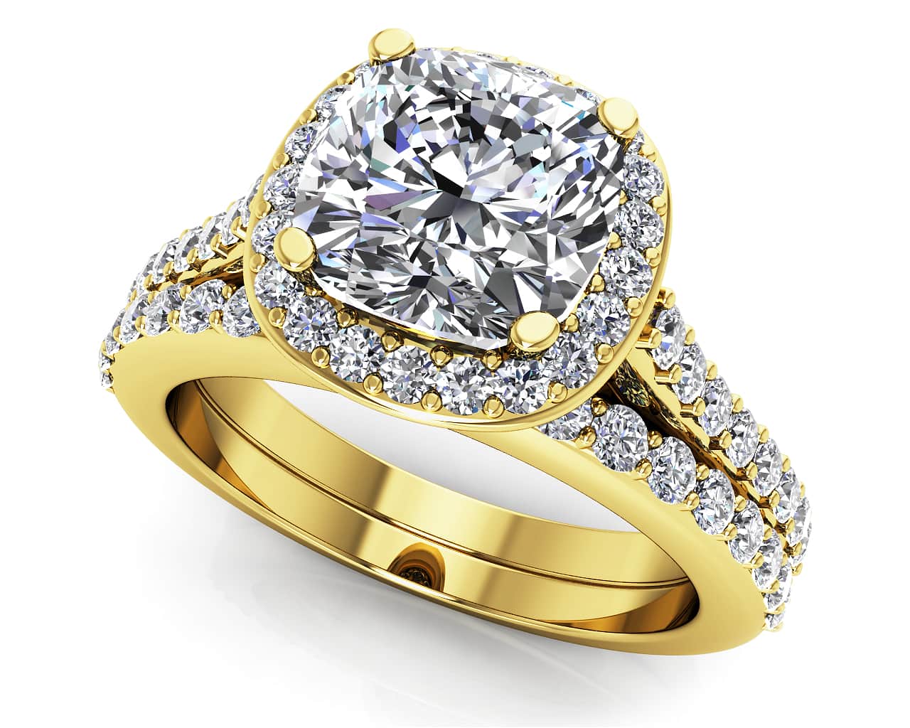 Classic Love Cushion Frame Lab-Grown Diamond Bridal Set with 2.26 ct. (1.50 ct. center diamond) - Image 2