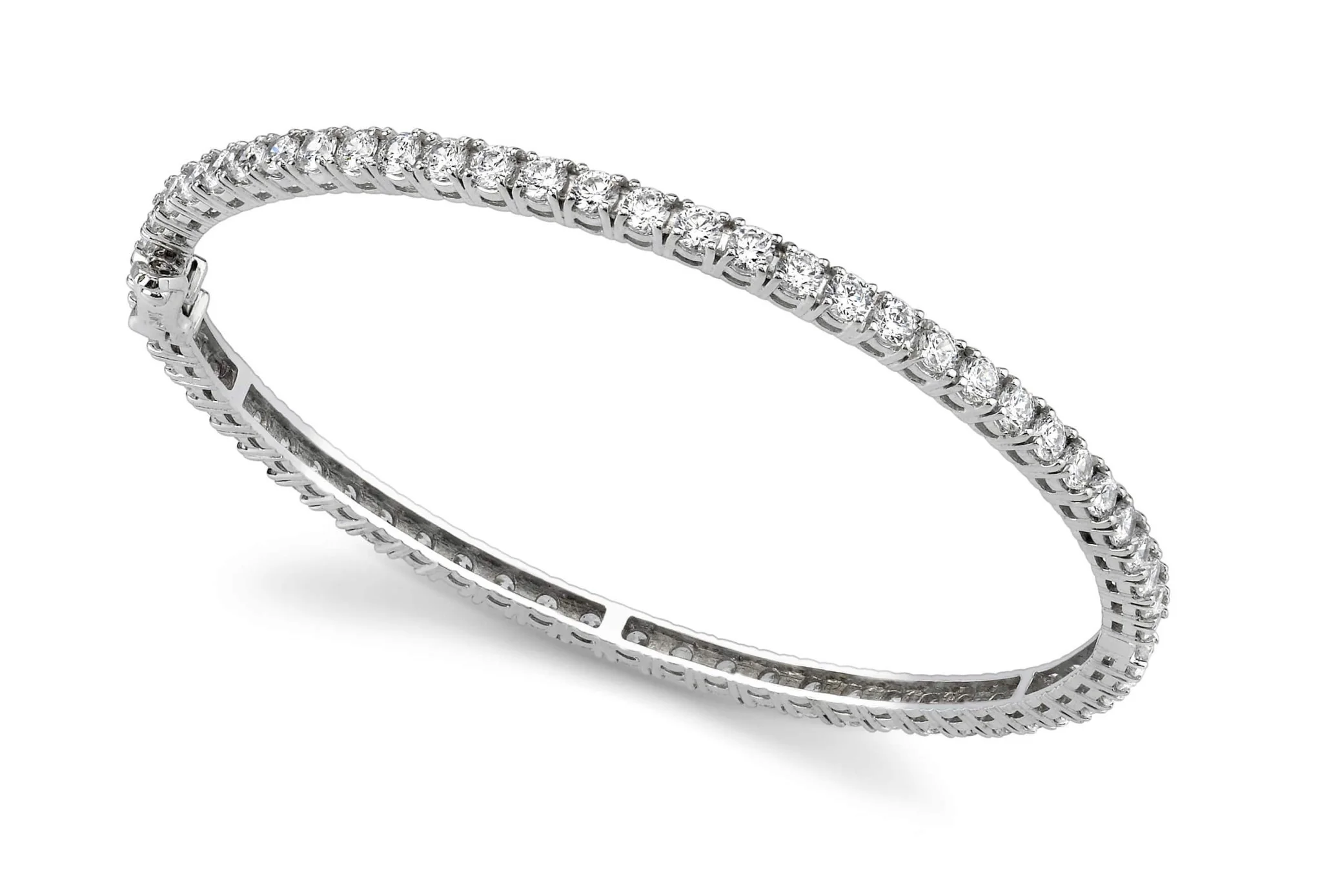 Classic Prong Set Lab-Grown Diamond Bangle with 2.48 ct.(finished) 2mm