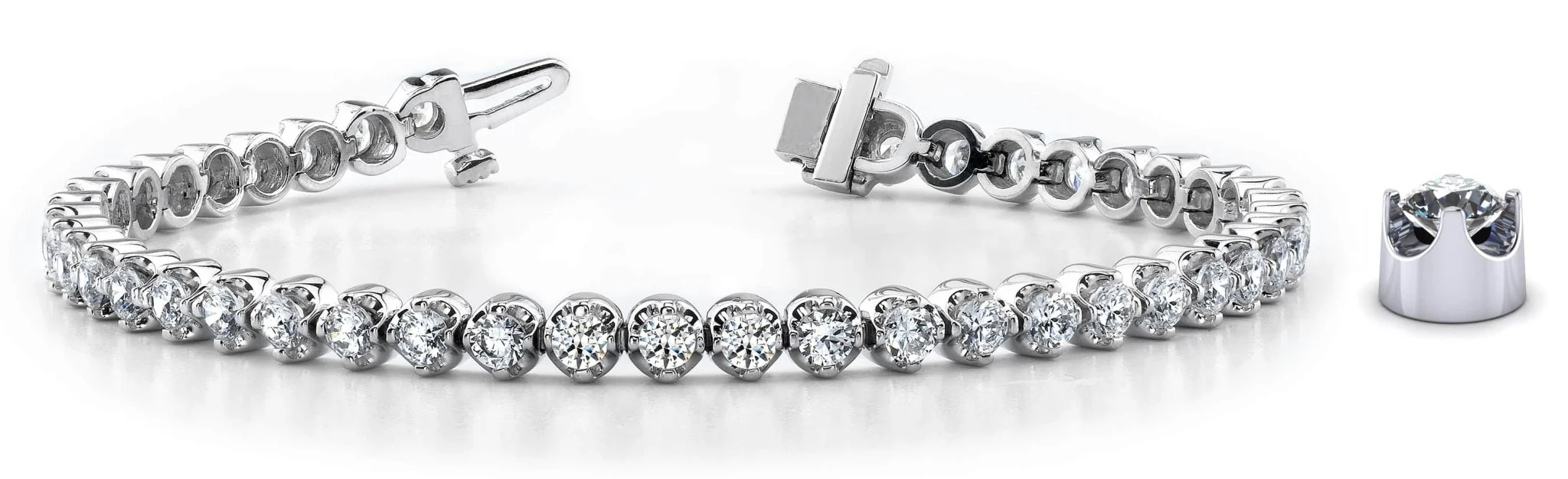 Classic Prong Set Lab-Grown Diamond Tennis Bracelet with 10.50 ct.(finished) 4.5mm - Image 5