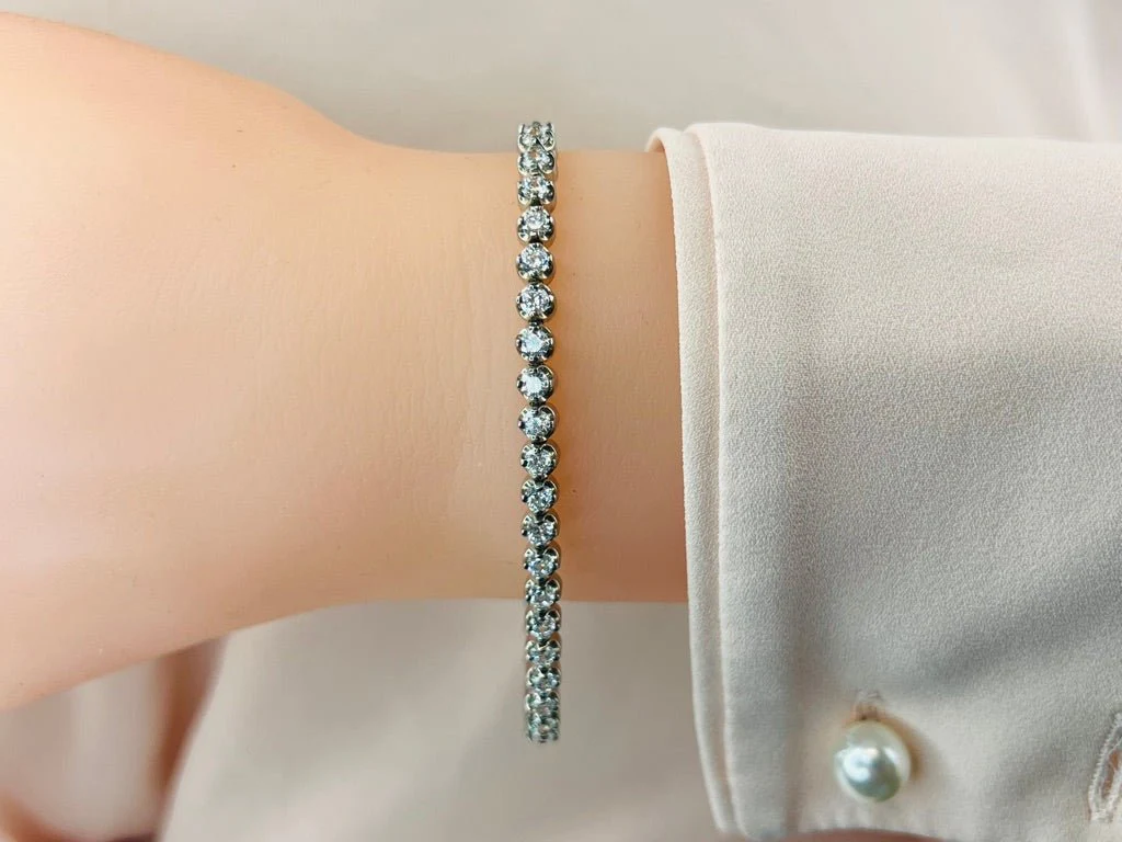 Classic Prong Set Lab-Grown Diamond Tennis Bracelet with 6.08 ct.(finished) 3.5mm - Image 3
