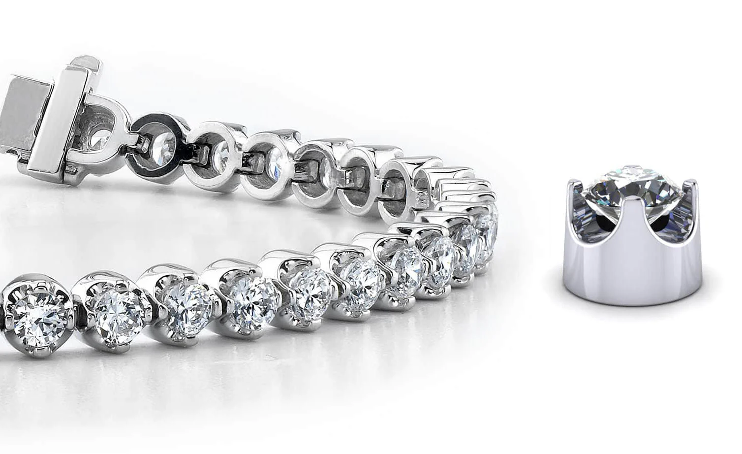 Classic Prong Set Lab-Grown Diamond Tennis Bracelet with 8.25 ct.(finished) 4.0mm