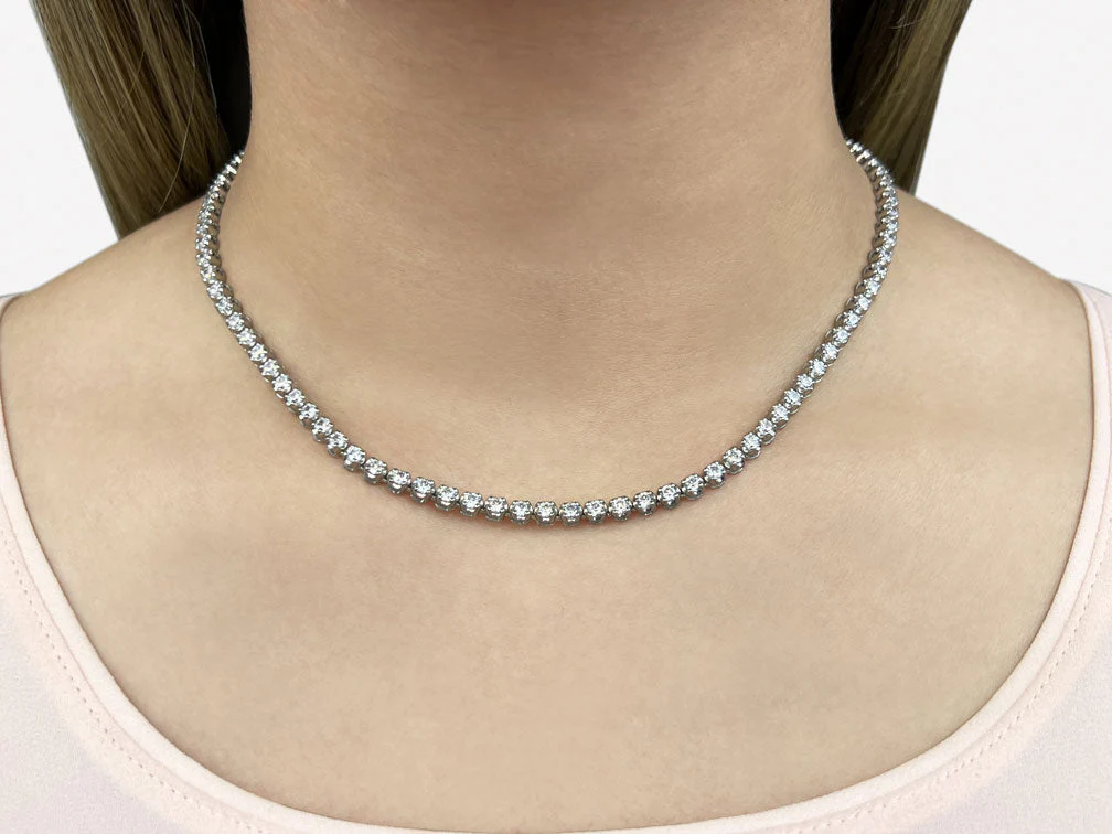 Classic Riviera Tennis Lab-Grown Diamond Necklace with 7.09 ct.(finished) 2.5mm - Image 3
