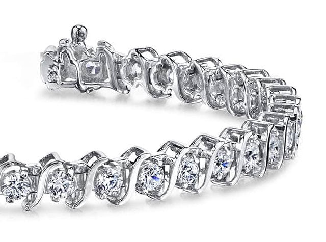 Classic S Shaped Lab-Grown Diamond Tennis Bracelet with 1.08 ct.(finished) 1.5mm
