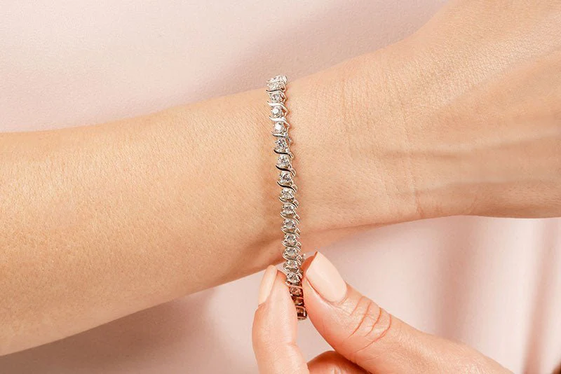 Classic S Shaped Lab-Grown Diamond Tennis Bracelet with 4.90 ct.(finished) 3.5mm - Image 3