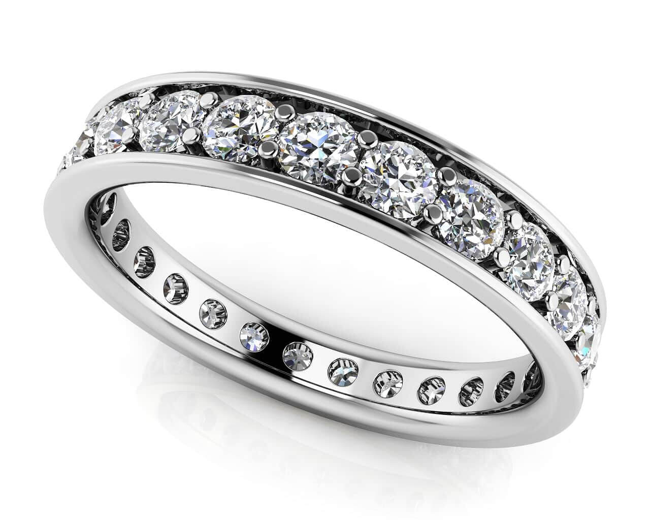 Classic Single Row Eternity Diamond Ring with 0.99 ct.(finished) 2mm