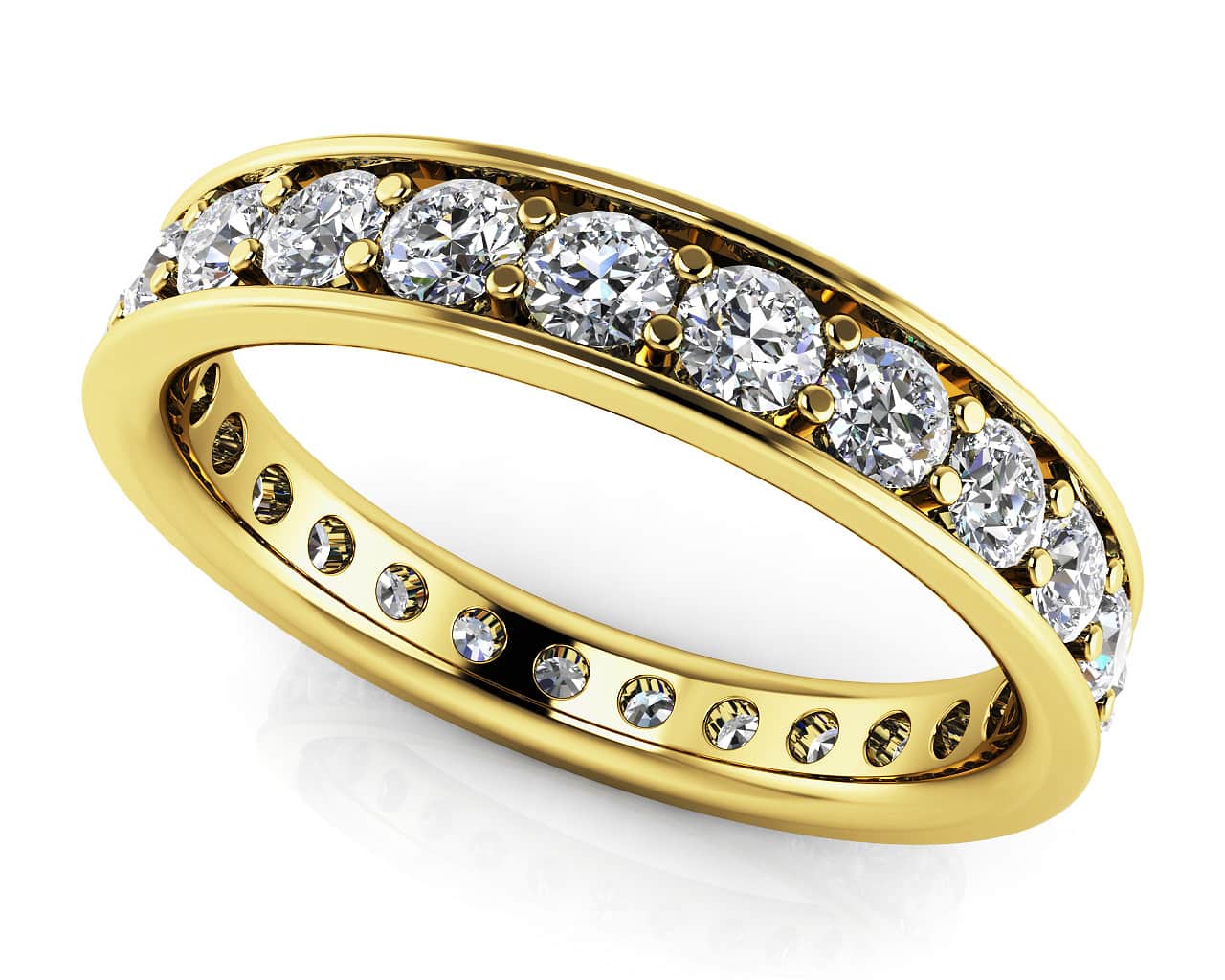 Classic Single Row Eternity Diamond Ring with 1.28 ct.(finished) 2.4mm - Image 2