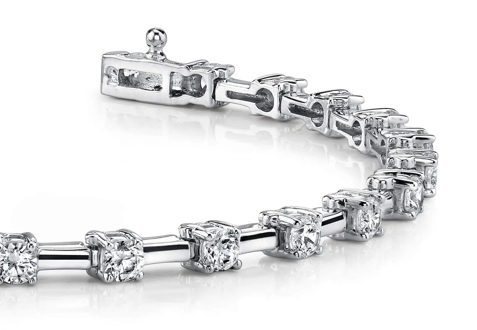 Classic Solid Rectangle Link Diamond Bracelet with 1.02 ct.(finished) 2mm