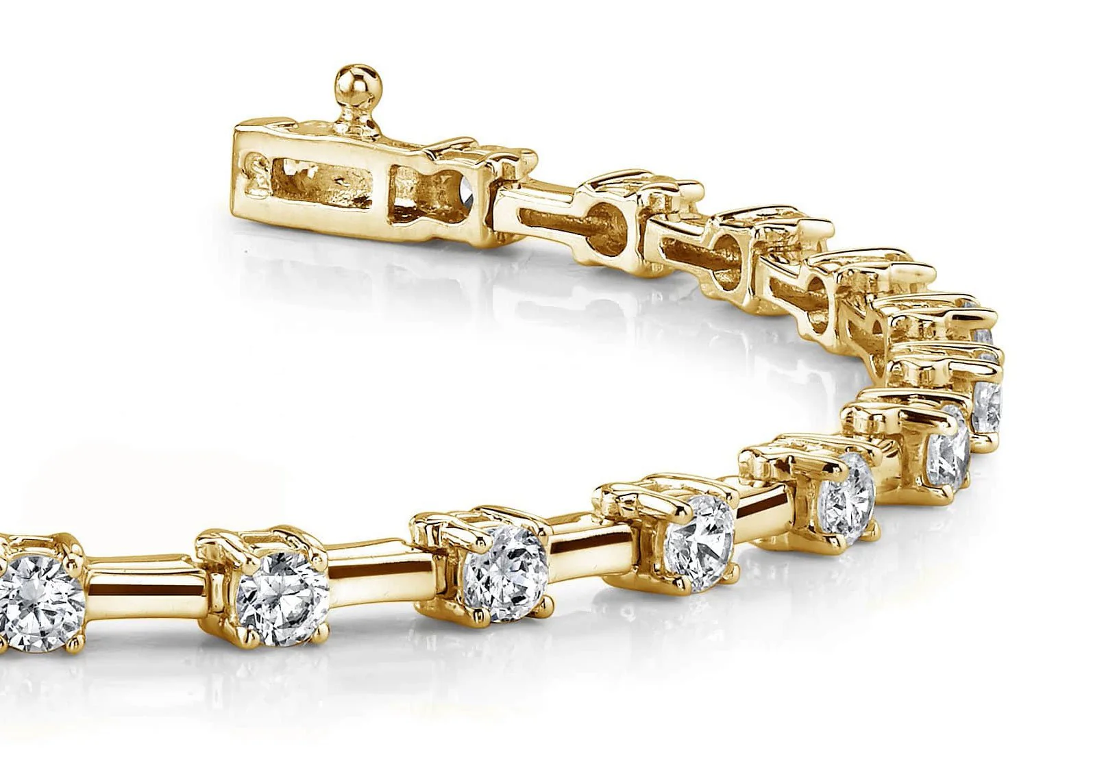 Classic Solid Rectangle Link Diamond Bracelet with 1.51 ct.(finished) 2.4mm - Image 2