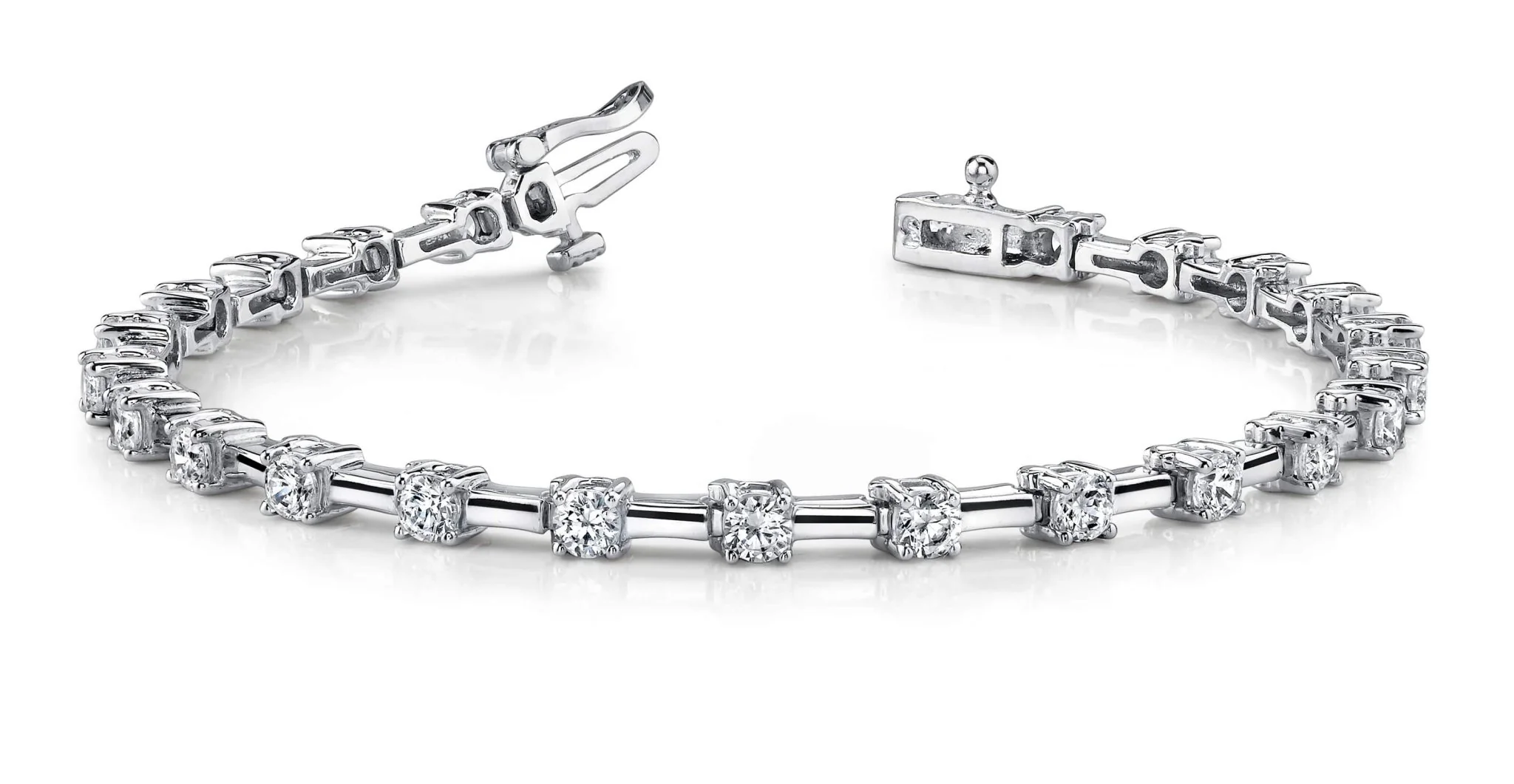 Classic Solid Rectangle Link Lab-Grown Diamond Bracelet with 4.94 ct.(finished) 4.1mm - Image 4