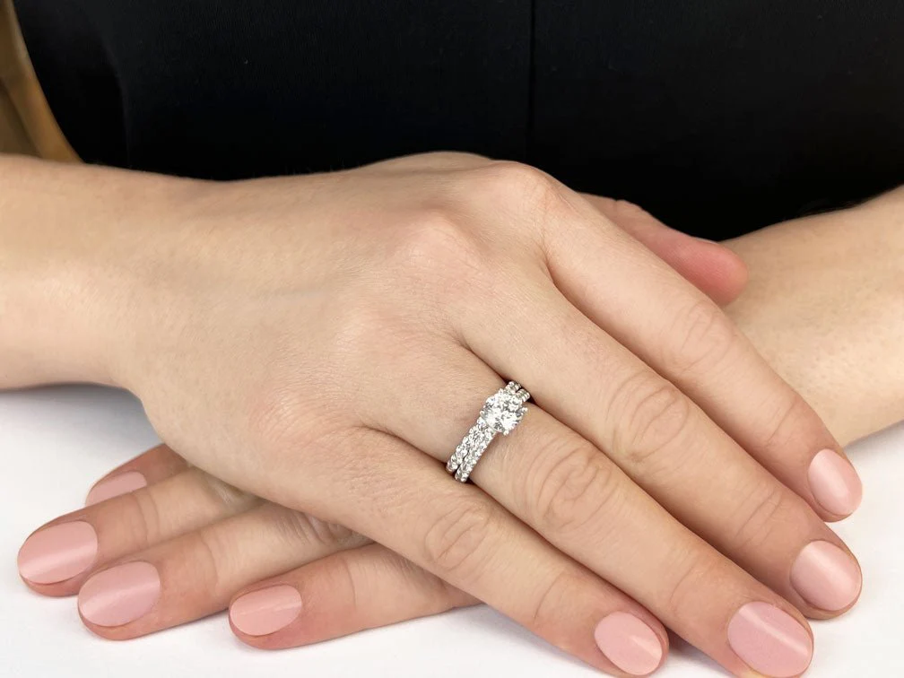 Classic Sparkle Diamond Wedding Set Lab-Grown Diamond  with 1.71 ct. (0.75 ct. center diamond) - Image 3