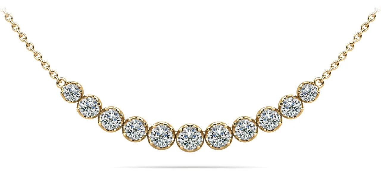 Classic Strand Necklace With Graduated Diamonds And Chain Lab-Grown Diamond  with 0.99 ct.(finished) - Image 4