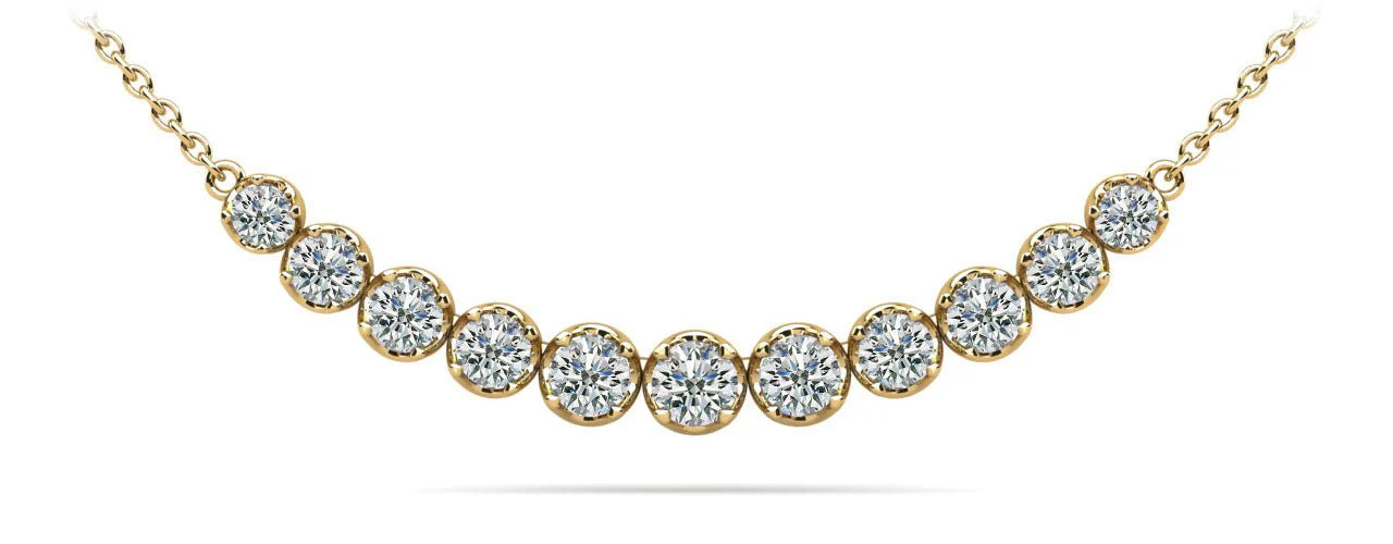 Classic Strand Necklace With Graduated Diamonds And Chain Lab-Grown Diamond  with 3.07 ct.(finished) - Image 2