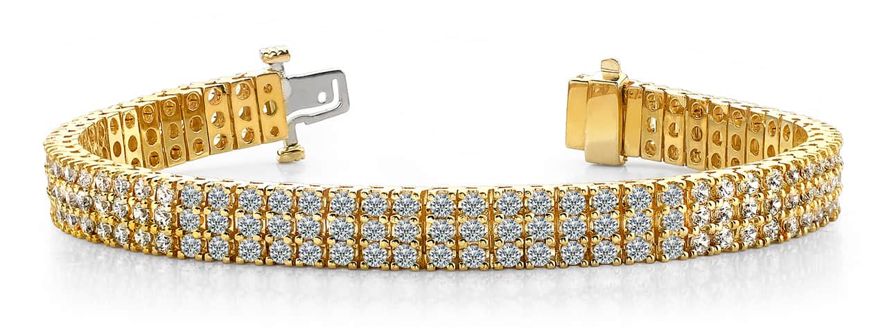 Classic Three Row Diamond Bracelet with 6.30 ct.(finished) 2.0mm - Image 5