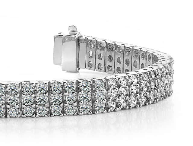 Classic Three Row Lab-Grown Diamond Bracelet with 6.30 ct.(finished) 2.0mm