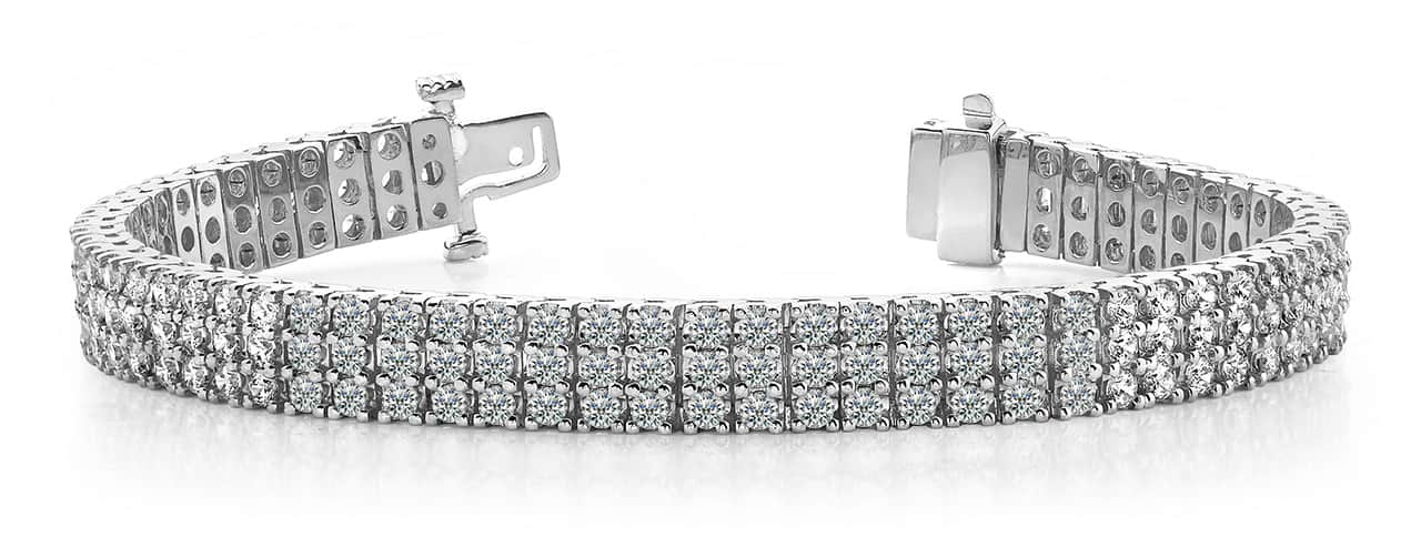 Classic Three Row Lab-Grown Diamond Bracelet with 6.30 ct.(finished) 2.0mm - Image 4