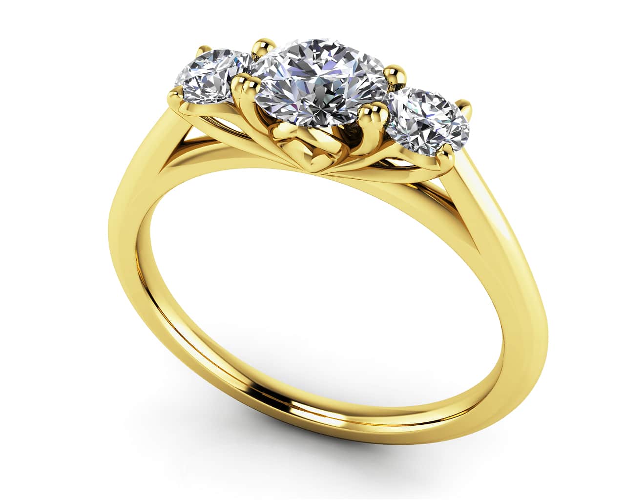 Classic Three Stone Diamond Wedding Diamond Ring with 1.50 ct. (1.00 ct. center diamond) - Image 2