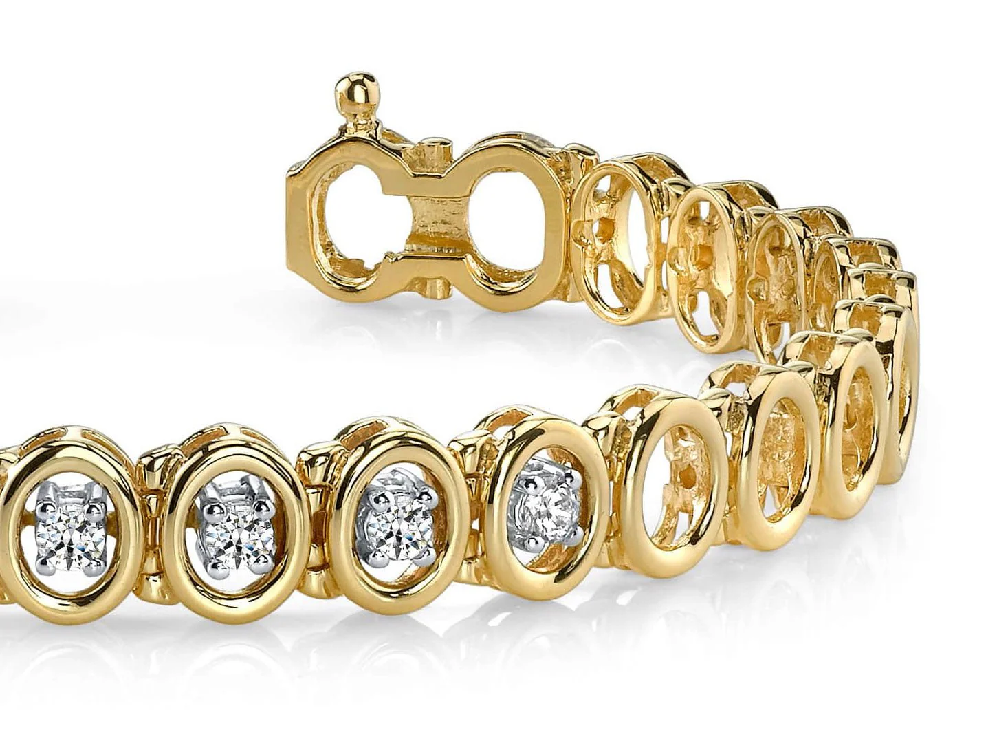 Classic Two Tone Add A Diamond Bracelet with 0.60 ct.(finished) 3mm - Image 2