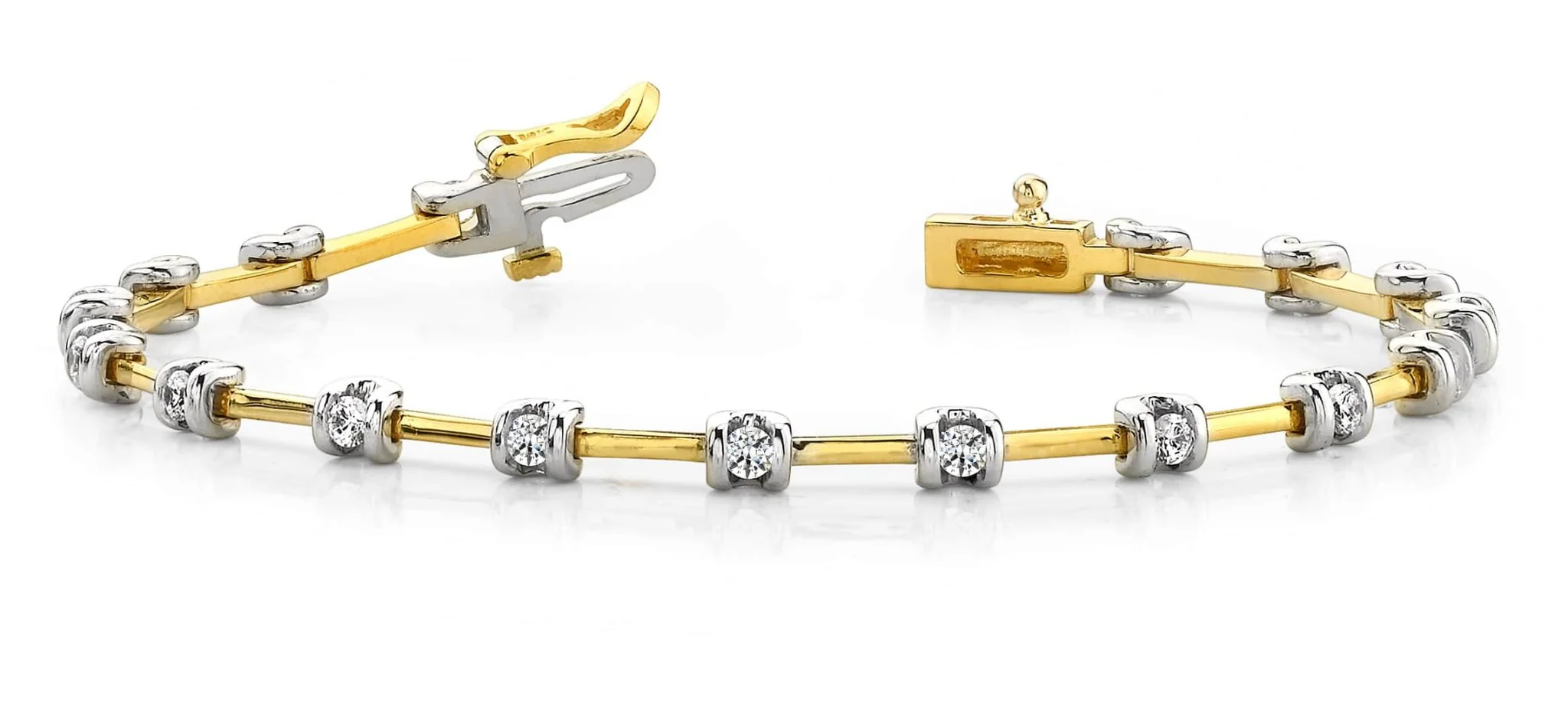 Classic Two Tone Channel Set Diamond Bracelet with 1.02 ct.(finished) 2.6mm - Image 3