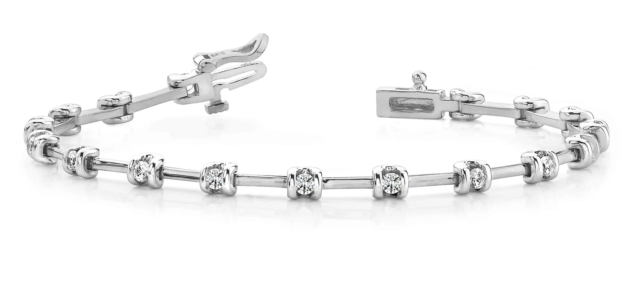Classic Two Tone Channel Set Diamond Bracelet with 1.02 ct.(finished) 2.6mm - Image 4