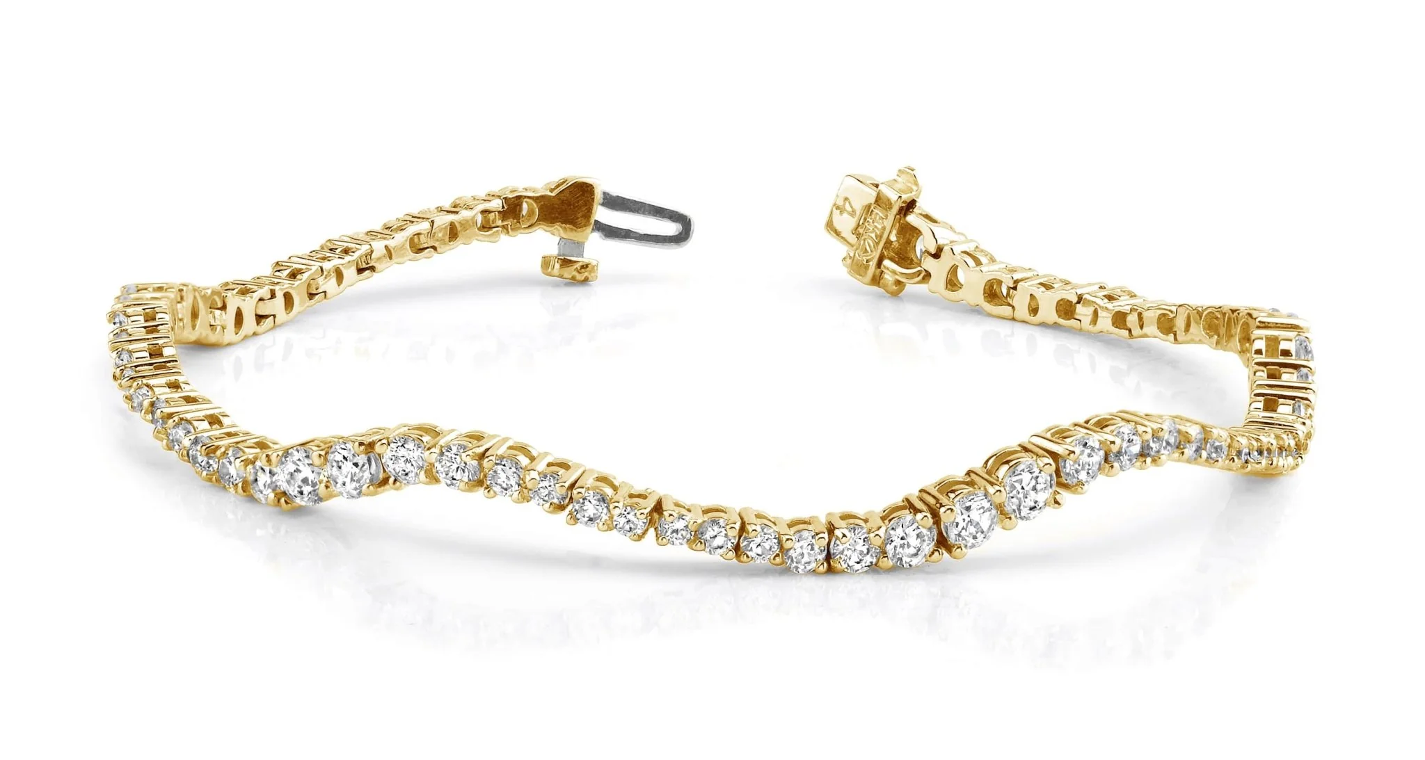 Classic Wave Journey Bracelet In Diamond with 4.99 ct.(finished) - Image 4