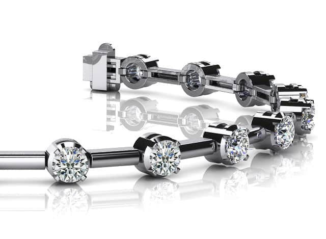 Column Link Round Lab-Grown Diamond Bracelet with 2.88 ct.(finished) 3.5mm